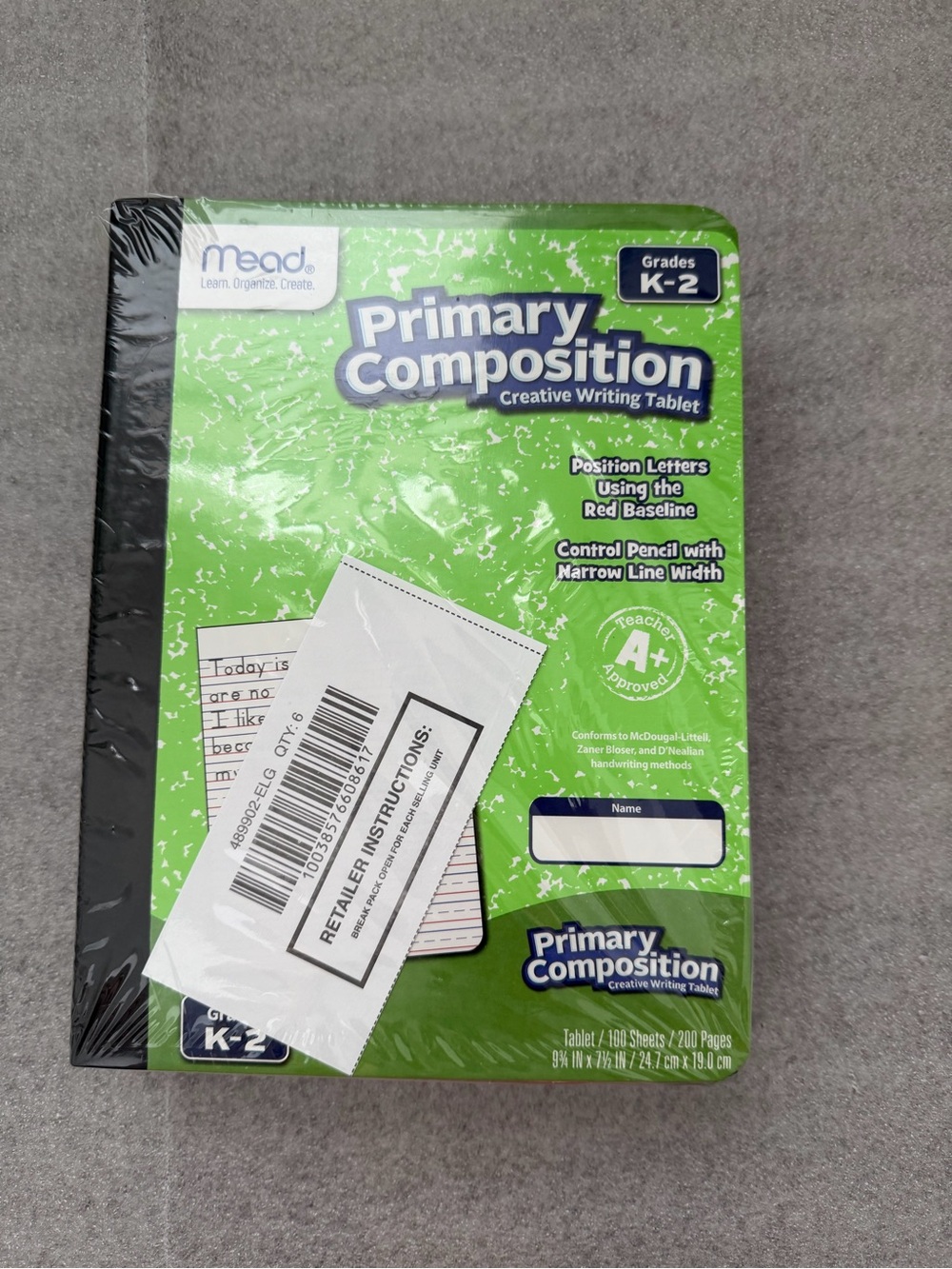 Mead Primary Composition Notebook k-2 QTY 6